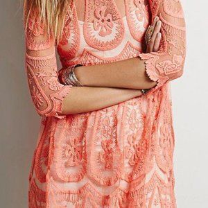 Free People Teardrop Pixie Dress, Coral, Size Small